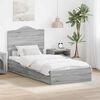 vidaXL Storage Bed with Drawer Grey Sonoma 90 x 200 cm Engineered Wood