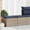 vidaXL 2 Piece Garden Sofa Set with Cushions Grey Poly Rattan Acacia