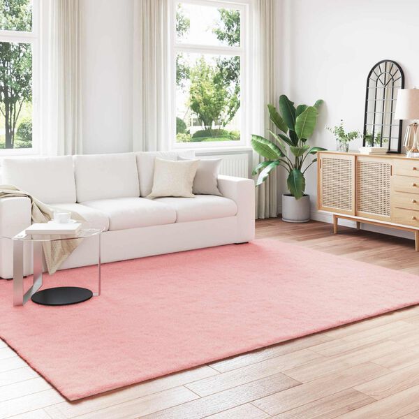 vidaXL Anti-Slip Faux Rabbit Fur Rug Olite Pink 200 x 280 cm Polyester