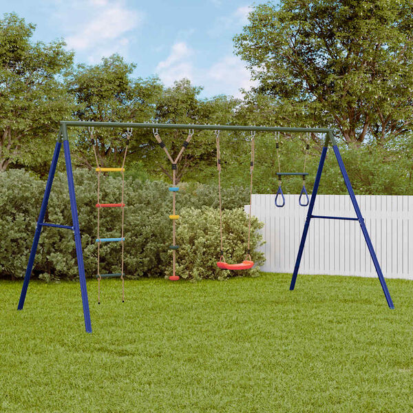 vidaXL Outdoor Swing Set with Swing. Trapeze. Ladder. Disc Swing