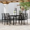 vidaXL 7 Piece Garden Dining Set Black