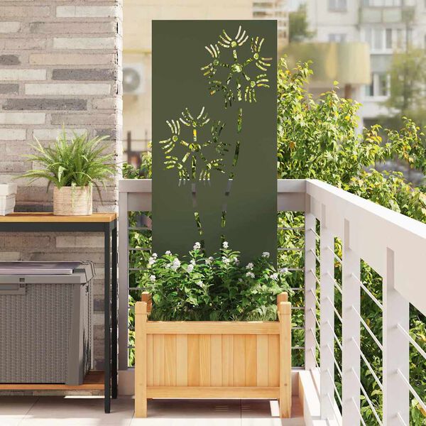 vidaXL Garden Privacy Screen Olive green 50 x 140 cm Cold-rolled steel