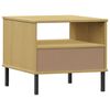 vidaXL Bedside Table with Metal Legs Brown Solid Wood Pine OSLO
