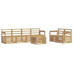 vidaXL Outdoor Sofa Set 7 pcs White Solid Acacia Wood