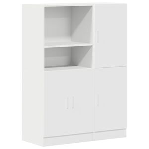 vidaXL 2 Piece Kitchen Cabinet Set White Engineered Wood