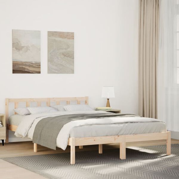 vidaXL Extra Long Bed Frame without Mattress 160x220 cm Solid Wood Pine