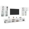 vidaXL 7 Piece TV Wall Cabinet Set with LED Lights White