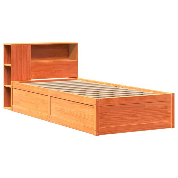 vidaXL Bed Frame without Mattress Wax Brown 100x200 cm Solid Wood Pine