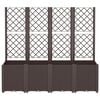 vidaXL Garden Planter with Trellis Brown 160x40x140 cm PP