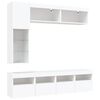 vidaXL 7 Piece TV Wall Cabinet Set with LED Lights White