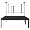 vidaXL Metal Bed Frame without Mattress with Headboard Black 90x190cm