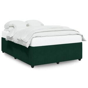 vidaXL Bed Frame without Mattress Dark Green 140x190 cm Velvet