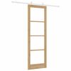 vidaXL Sliding Door Natural 78 x 232 cm Solid Pine Wood and Glass