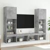 vidaXL 5 Piece TV Wall Units with LED Concrete Grey Engineered Wood