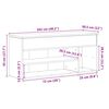 vidaXL Shoe Bench Smoked Oak 102x30.5x45 cm Engineered Wood