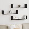vidaXL Wall Shelves 3 pcs Black Oak 80x18x18 cm Engineered Wood