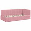 vidaXL Corner Bed Frame with Headboard Pink 90 cm x 200 cm Velvet