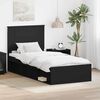 vidaXL Bed Frame with Headboard Black 100 x 200 cm Solid Pine Wood