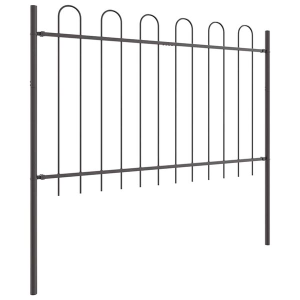 vidaXL Garden Fence 5 pcs Grey 8.5 x 1.2 m Powder-coated Steel