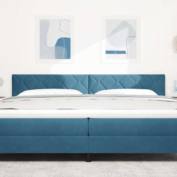 vidaXL Headboard Height Adjustable Dark blue 200 cm Velvet