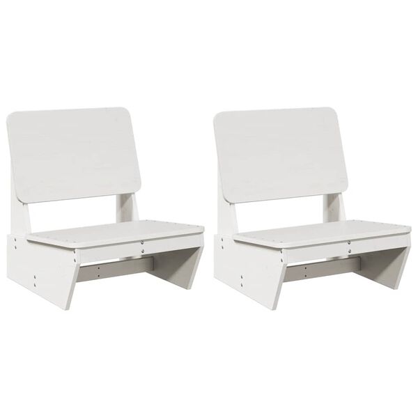 vidaXL Garden Chairs 2 pcs White 60x64x70.5 cm Solid Wood Pine