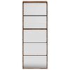 vidaXL Shoe Cabinet with Mirror 5-Layer Smoked Oak 63x17x169.5 cm
