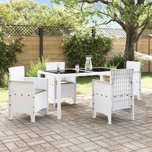vidaXL Garden Chair 4 pcs White 53 x 49 x 85 cm Polypropylene