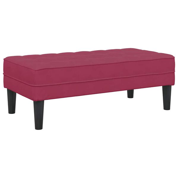 vidaXL Bench with Cushion Wine Red 113 x 57 x 39 cm Velvet