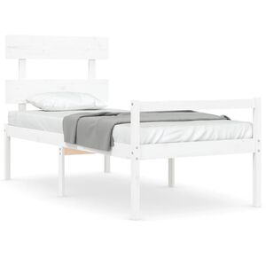 vidaXL Senior Bed without Mattress White Single Solid Wood