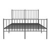 vidaXL Metal Bed Frame without Mattress with Footboard Black 120x200cm