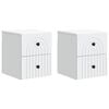 vidaXL Wall-Mounted Bedside Cabinet 2 pcs White 33 x 34.5 x 40 cm