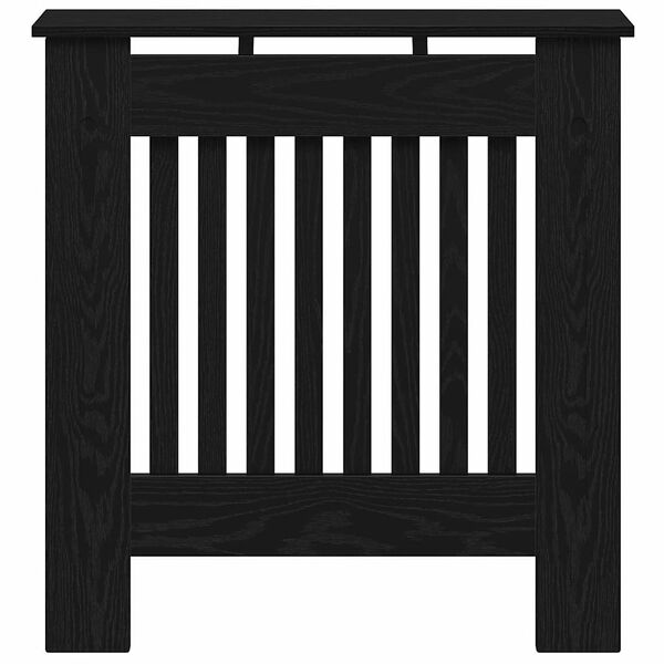 vidaXL Radiator Cover Black Oak 78 x 19 x 81.5 cm Engineered Wood