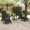 vidaXL Garden Lounge Furniture 3 pcs Black 38 x 38 x 46cm Plastic