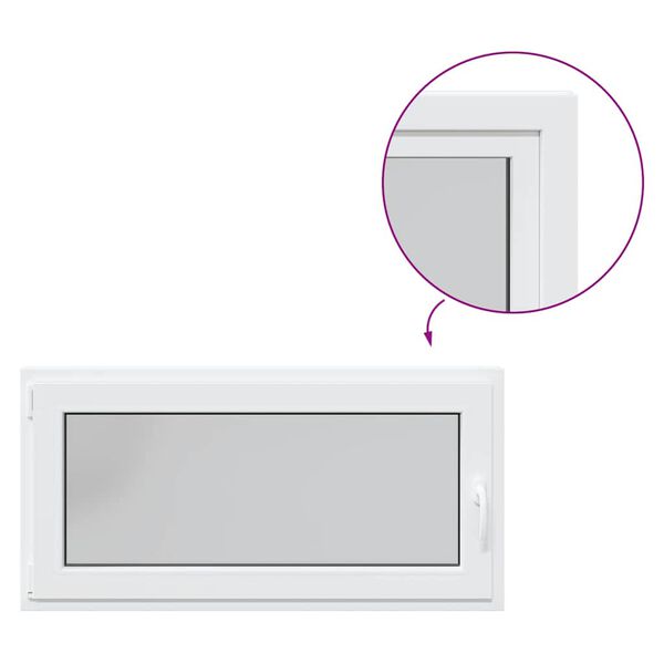 vidaXL Basement Window "RISOR" 120x60 cm Tilt&Turn DIN Left White