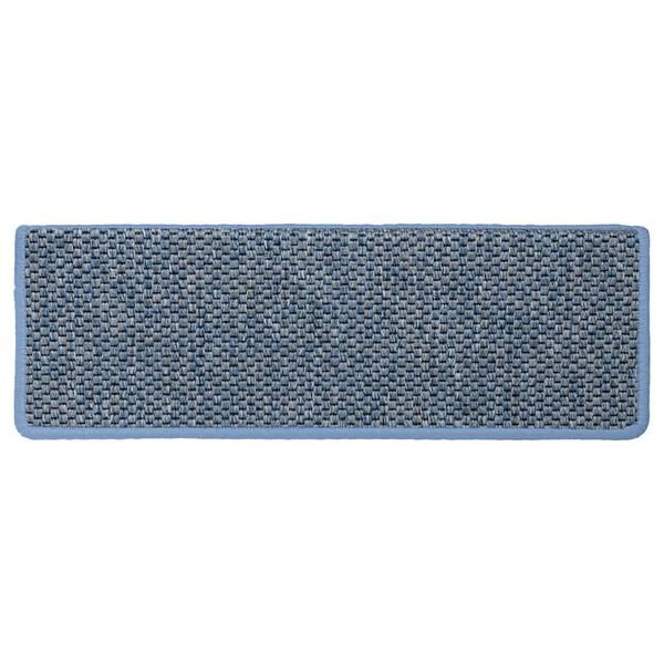 vidaXL Stair Mats Self-adhesive Sisal-Look 15 pcs 65x21x4 cm Blue