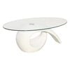 vidaXL Coffee Table with Oval Glass Top High Gloss White