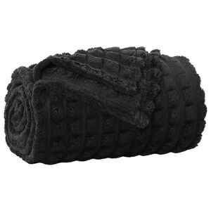 vidaXL Throw Blanket Black 150 x 130 cm Fleece