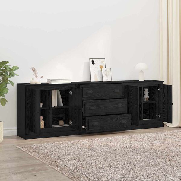 vidaXL Sideboards with Drawer 3 pcs Artisan Oak 70 x 35.5 x 67.5 cm