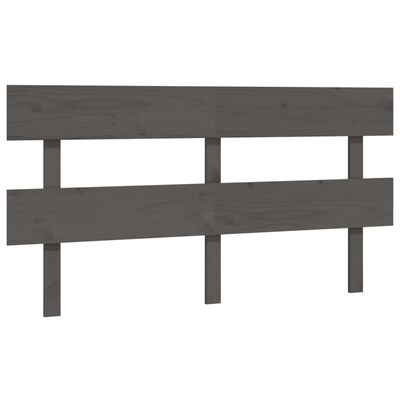 vidaXL Bed Headboard Grey 154x3x81 cm Solid Wood Pine