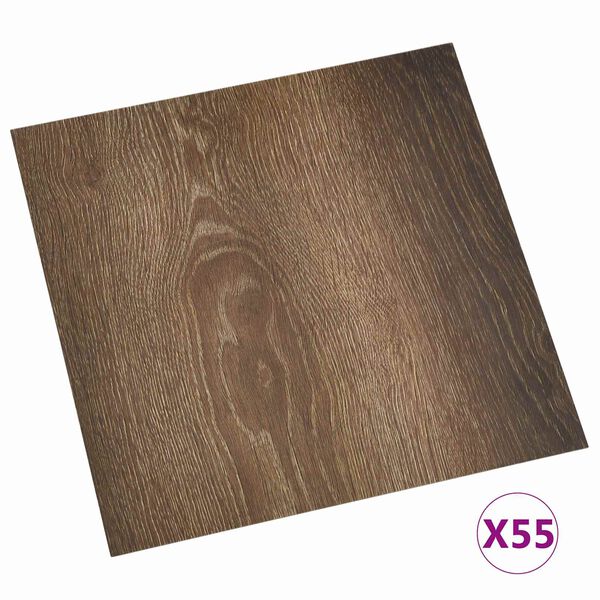 vidaXL Flooring Planks 55 pcs Brown 5.11 m&sup2; PVC