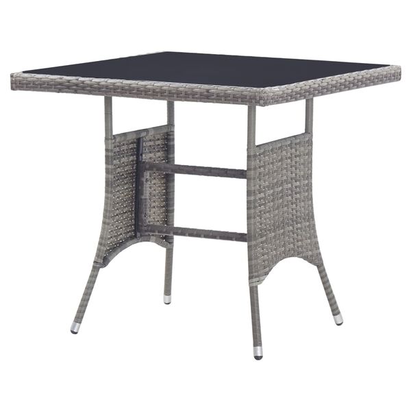 vidaXL Garden Table Grey 80x80x74 cm Poly Rattan