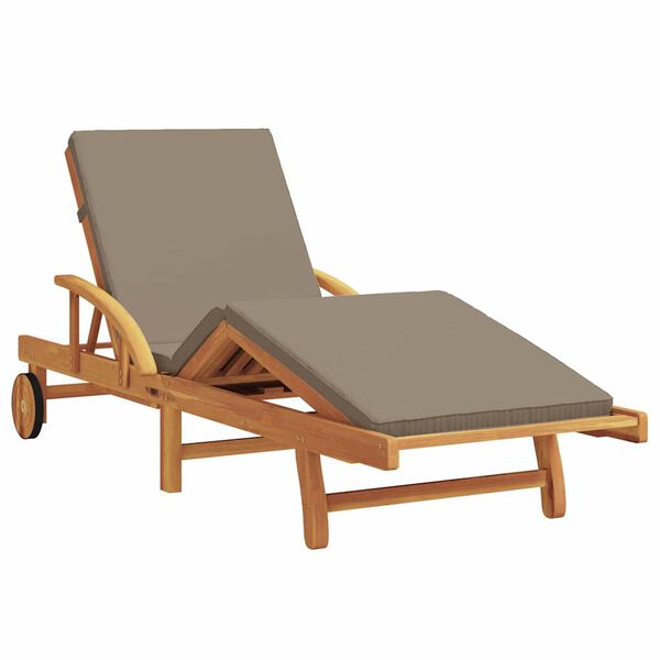 vidaXL Sun Lounger 3 pcs Taupe 40 x 40 x 40cm Solid Acacia wood