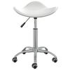 vidaXL Salon Spa Stool White Faux Leather