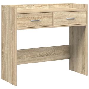 vidaXL Console Table Sonoma Oak 90 x 35 x 80 cm Engineered Wood