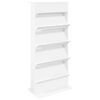 vidaXL Magazine Rack with Shelf White 70 x 41 x 156 cm Engineered Wood