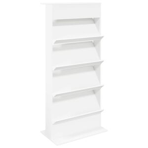 vidaXL Magazine Rack with Shelf White 70 x 41 x 156 cm Engineered Wood