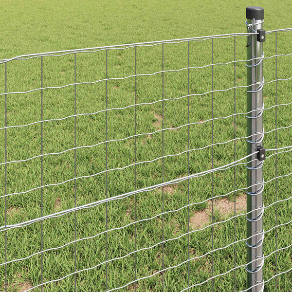 vidaXL Euro Fence Silver 1.2 x 10 m Hot dip galvanized iron