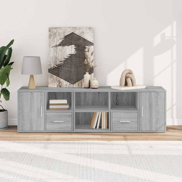 vidaXL Corner Cabinet Grey Sonoma 160x40x45 cm Engineered Wood