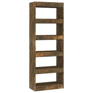 vidaXL Book Cabinet/Room Divider Smoked Oak 60x30x166 cm Engineered Wood
