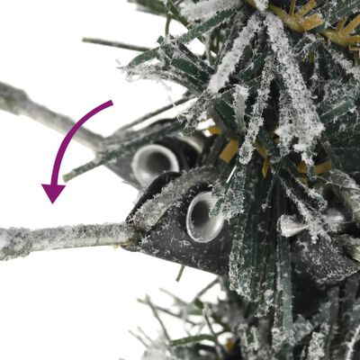 vidaXL Artificial Slim Christmas Tree with Flocked Snow 180 cm PVC&PE